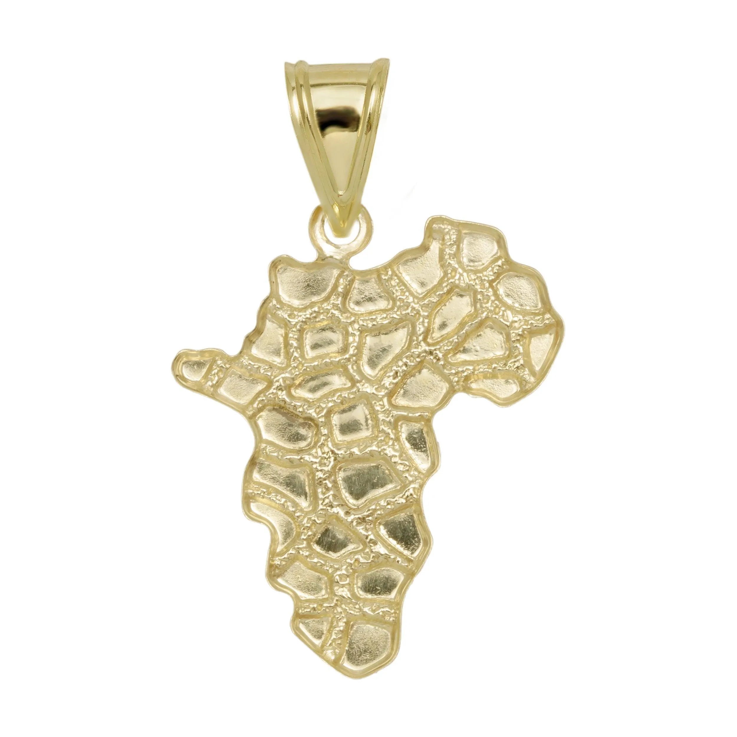 1 1/2" Nugget Charm Pendant Solid 10K Yellow Gold