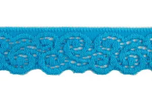 1 1/4" Blue Arabesque Stretch Edging Lace