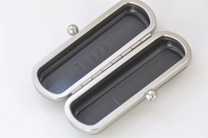 10cm(4") Lipstick Box Purse Frame  Matte Silver Mini Clutch Bag Glue-In Purse Frame 5 Pieces A Pack