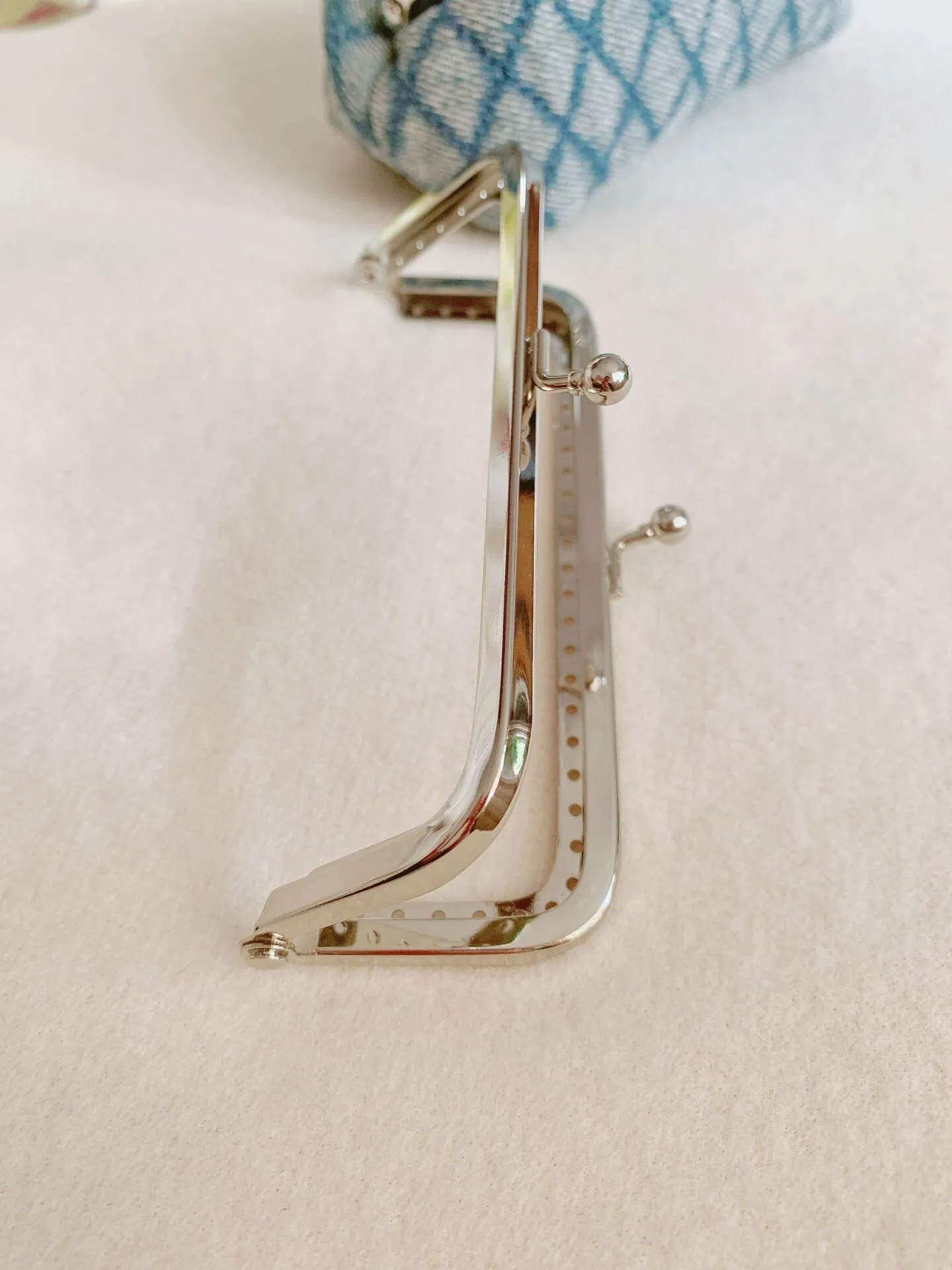 12.5cm (5") Silver Purse Frame Bag Hanger Come With Paper Pattern 12.5cm x 4.5cm