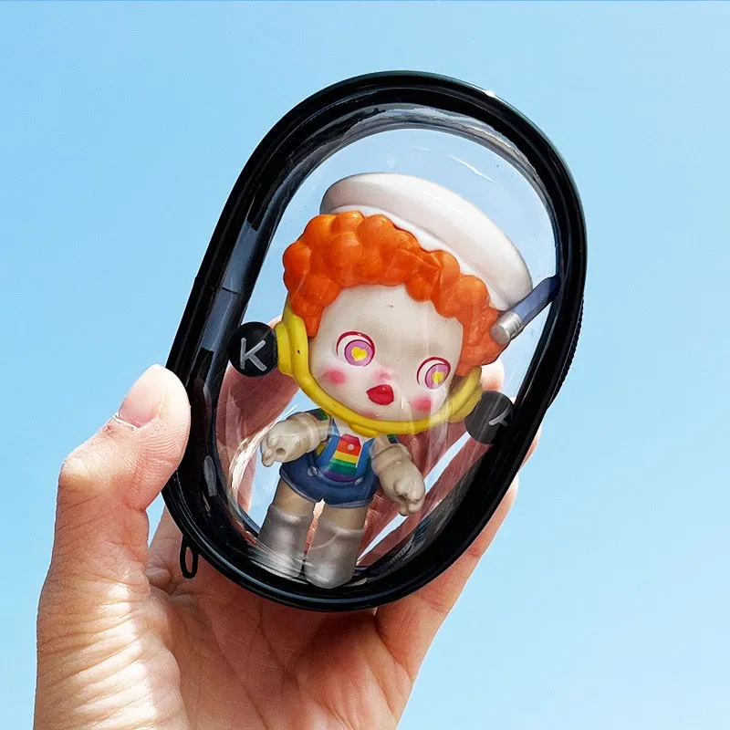 1pcs Transparent Mystery Box Keychain Bag Storage Case Organizer Box Storage Pouch Keychain Wallet Thicken Toy Doll Gifts Bag