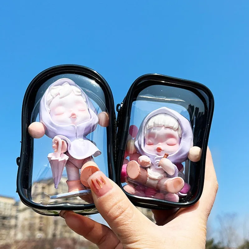 1pcs Transparent Mystery Box Keychain Bag Storage Case Organizer Box Storage Pouch Keychain Wallet Thicken Toy Doll Gifts Bag