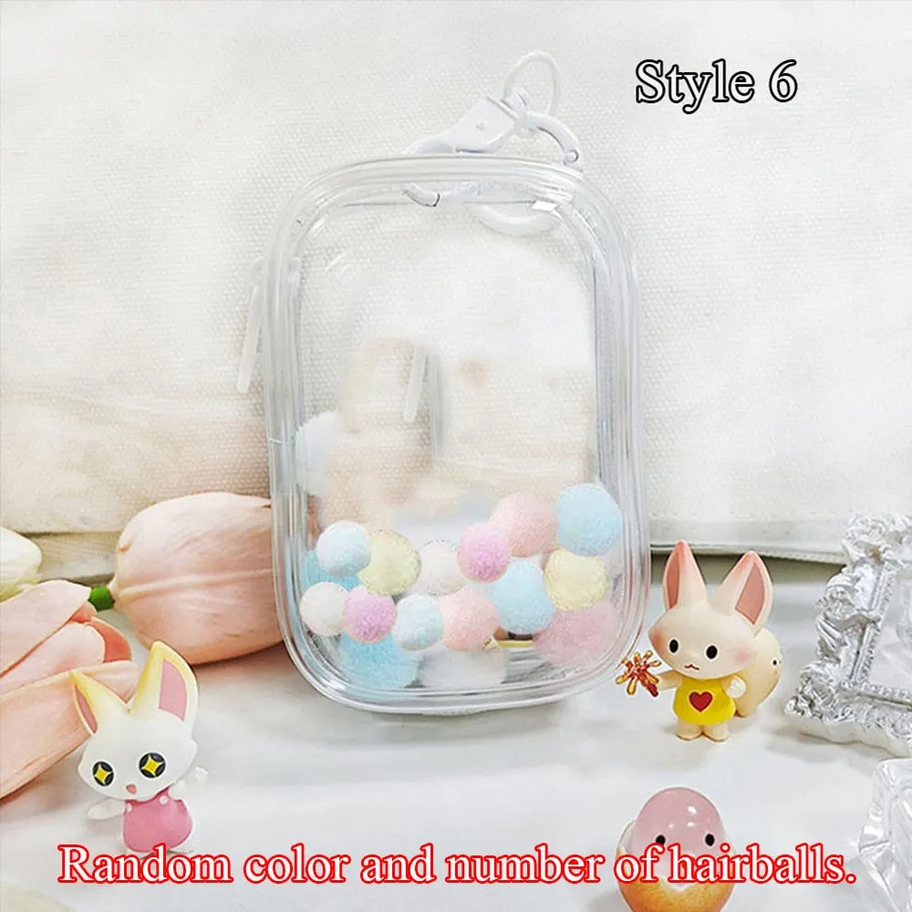 1pcs Transparent Mystery Box Keychain Bag Storage Case Organizer Box Storage Pouch Keychain Wallet Thicken Toy Doll Gifts Bag