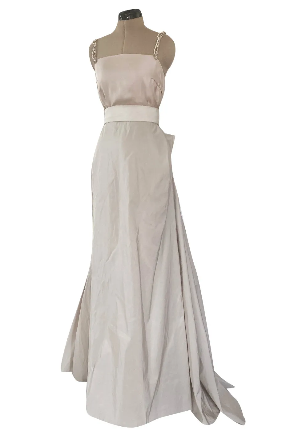 2012 Alber Elbaz for Lanvin Nude Blush Silk Collection Blanche Wedding Gown