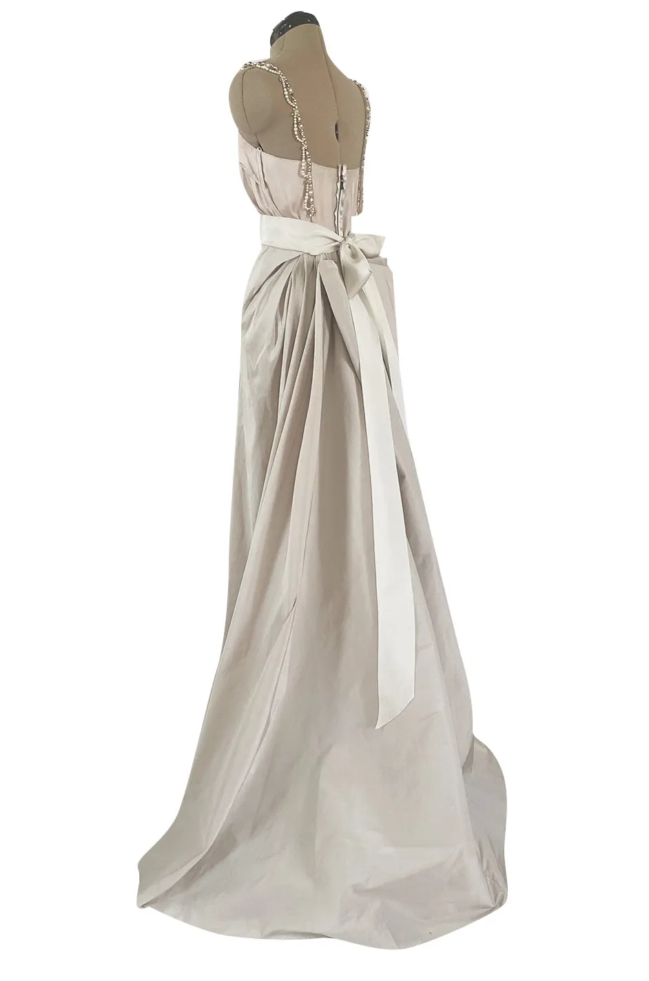 2012 Alber Elbaz for Lanvin Nude Blush Silk Collection Blanche Wedding Gown