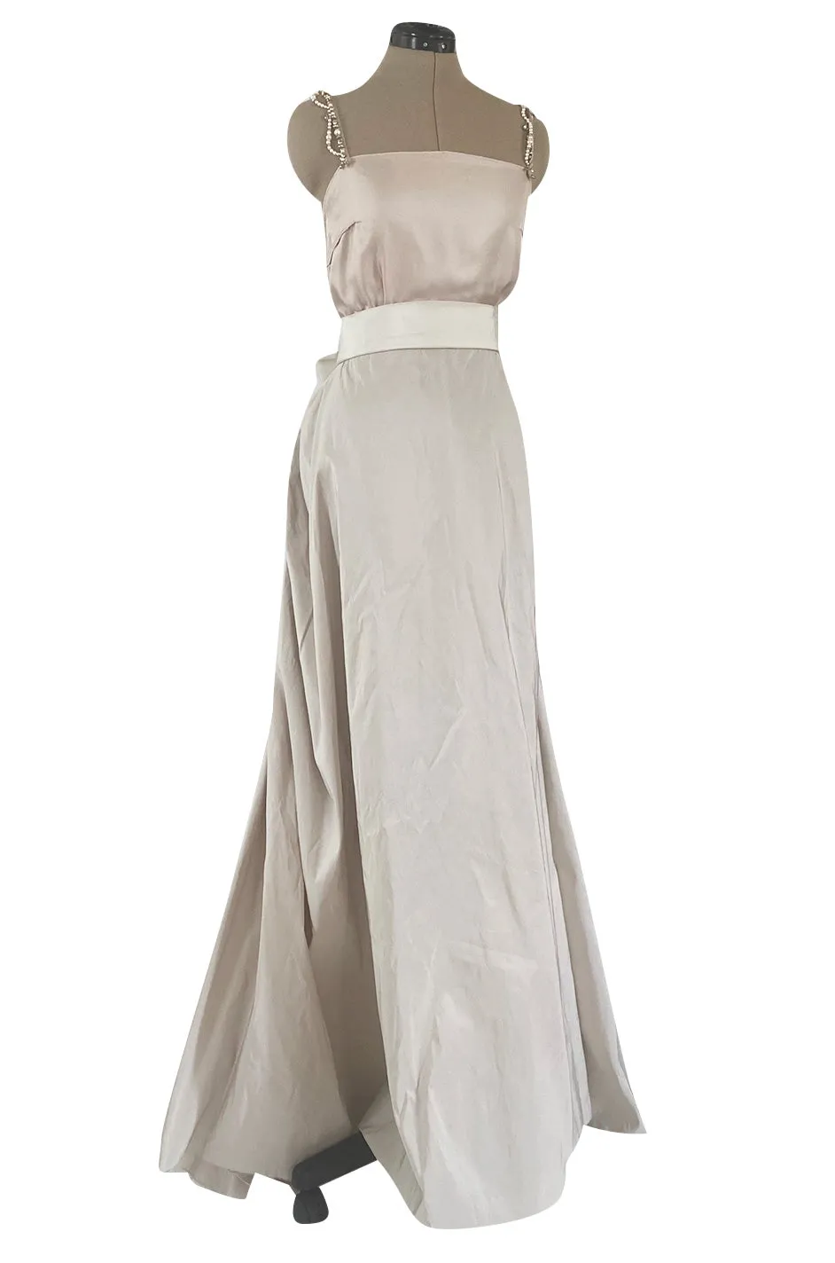 2012 Alber Elbaz for Lanvin Nude Blush Silk Collection Blanche Wedding Gown