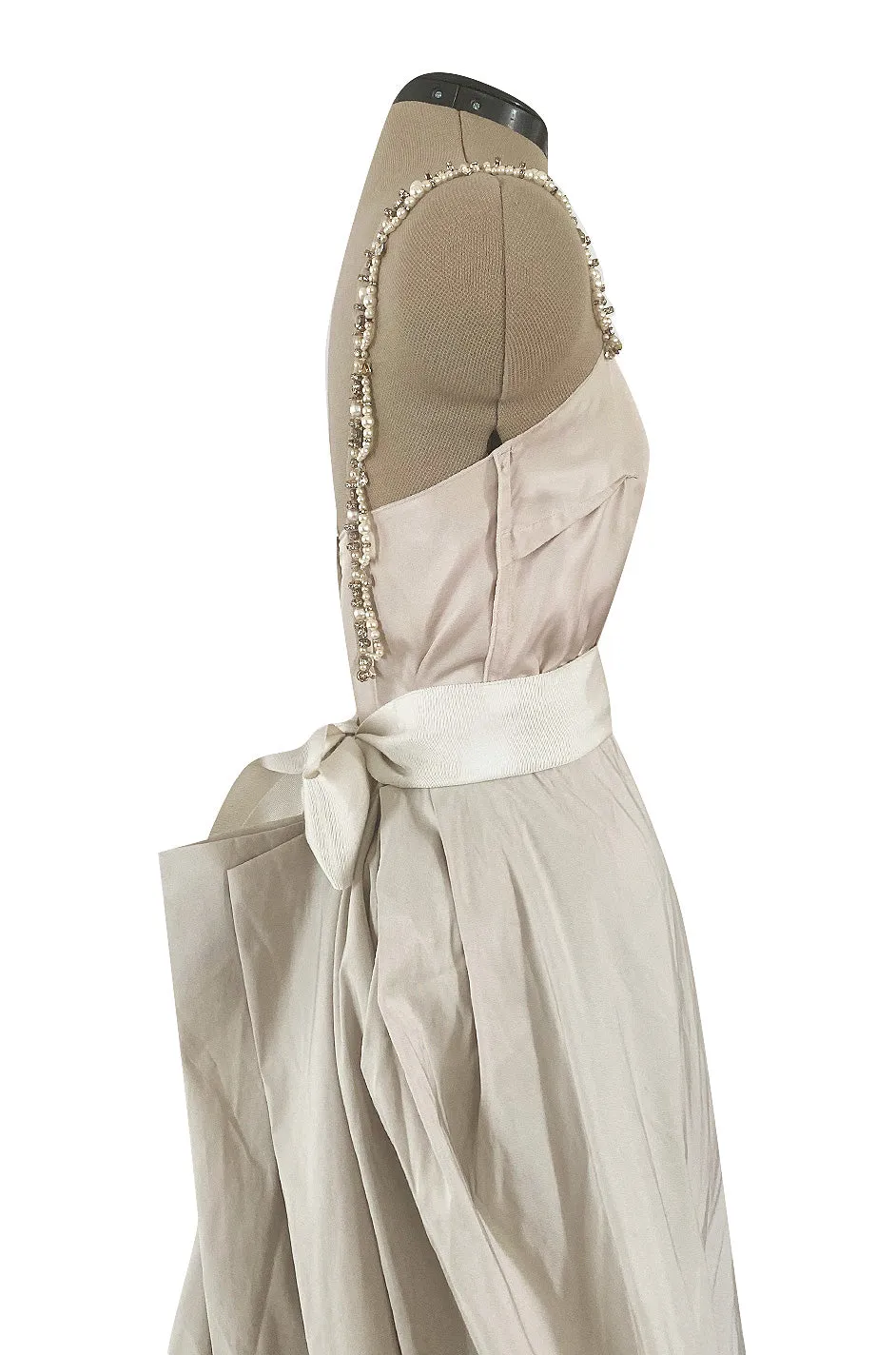 2012 Alber Elbaz for Lanvin Nude Blush Silk Collection Blanche Wedding Gown