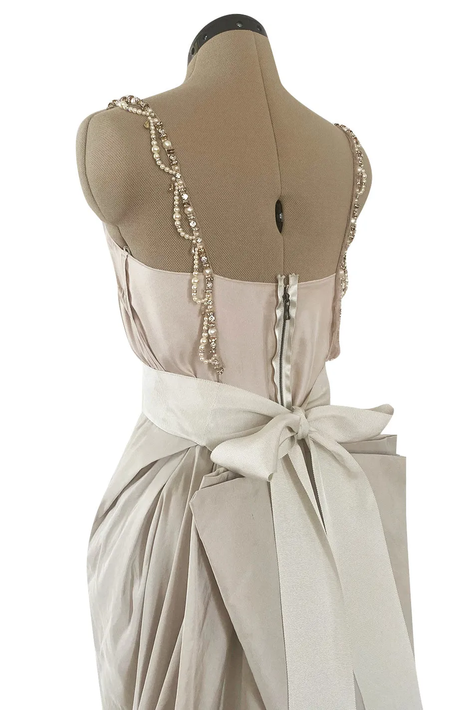 2012 Alber Elbaz for Lanvin Nude Blush Silk Collection Blanche Wedding Gown