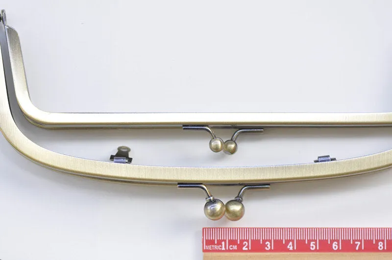 21.5cm( 8 1/2") Brushed Brass Double Purse Frame Bag Hanger High Quality