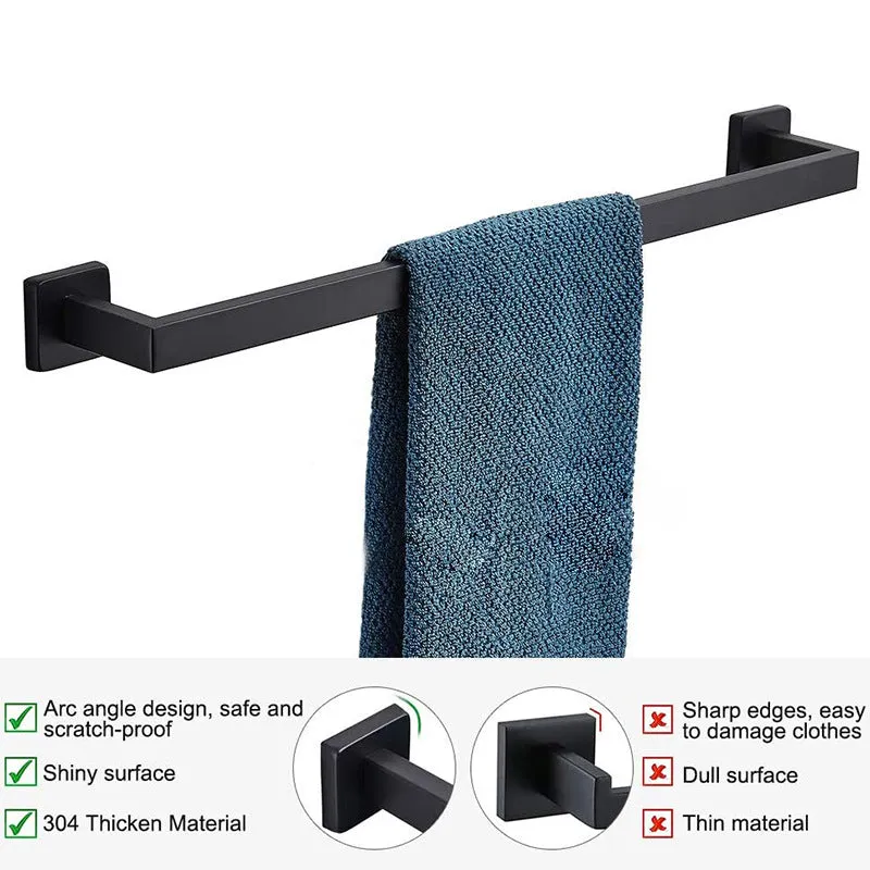 304 Stainless Steel Towel Rack Bathroom Roll Stand Toilet Tissue Rack Hardware Set