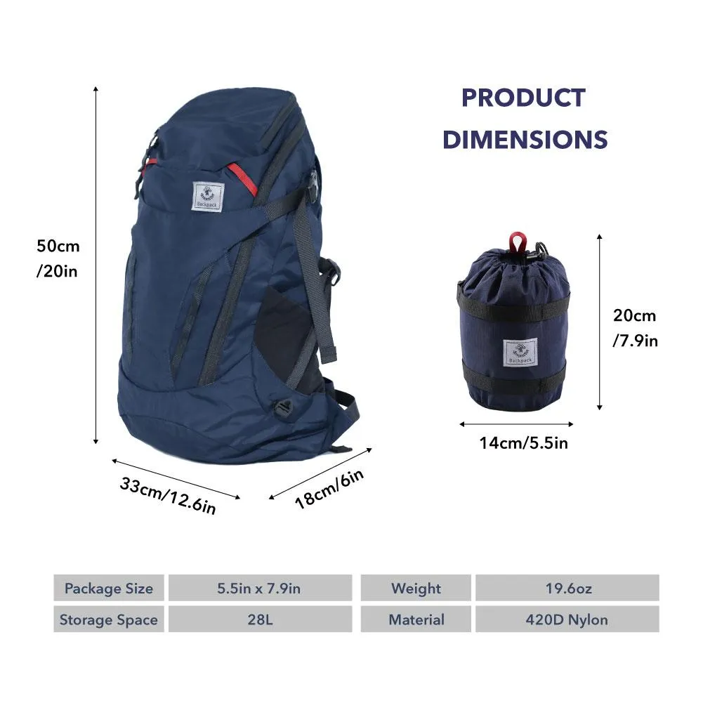 4Monster 28L Water Resistant Lightweight Packable Hiking Backpack