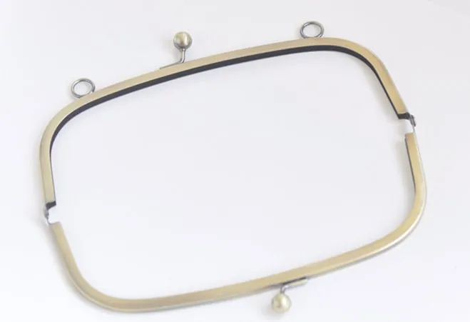 8" (21cm) Retro Half-Round Bronze Purse Frame With Two Loops 21cm x 8.5cm