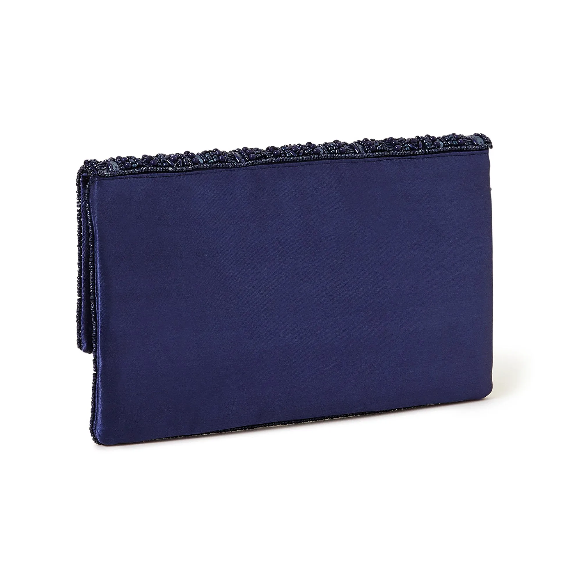 Accessorize London Women's Blue Classic Beaded Embellished Clutch