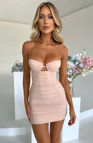 Adina Mini Graceful Dress - Nude