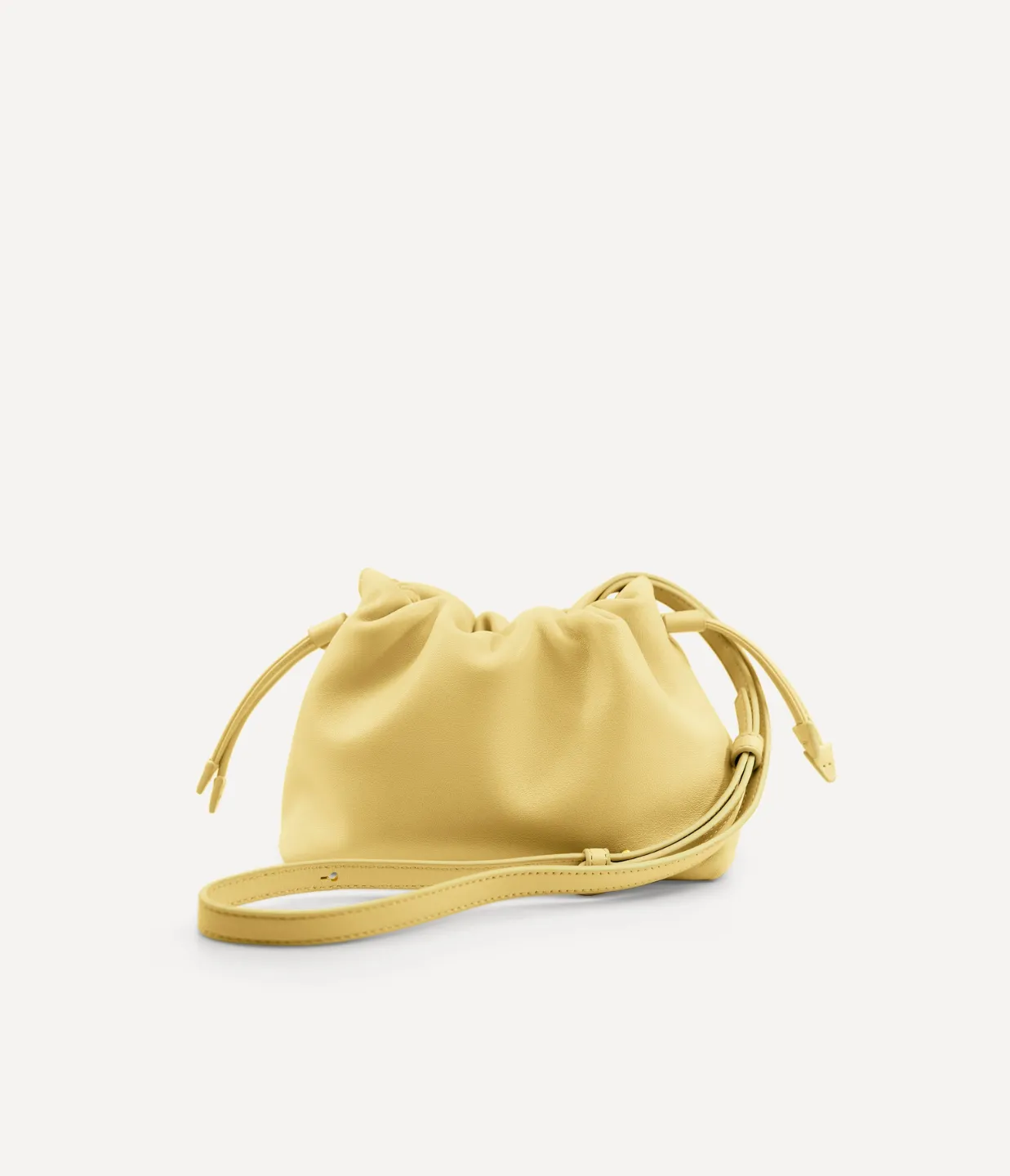 Alexandra Petite Drawstring Clutch in Butter