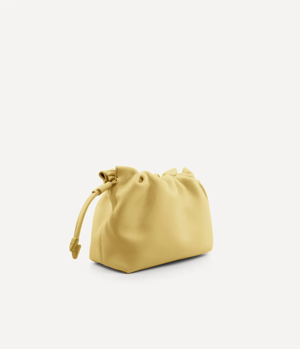 Alexandra Petite Drawstring Clutch in Butter