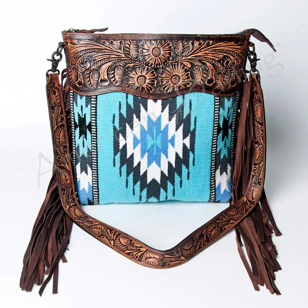 American Darling Turquoise Fringe Blanket Purse