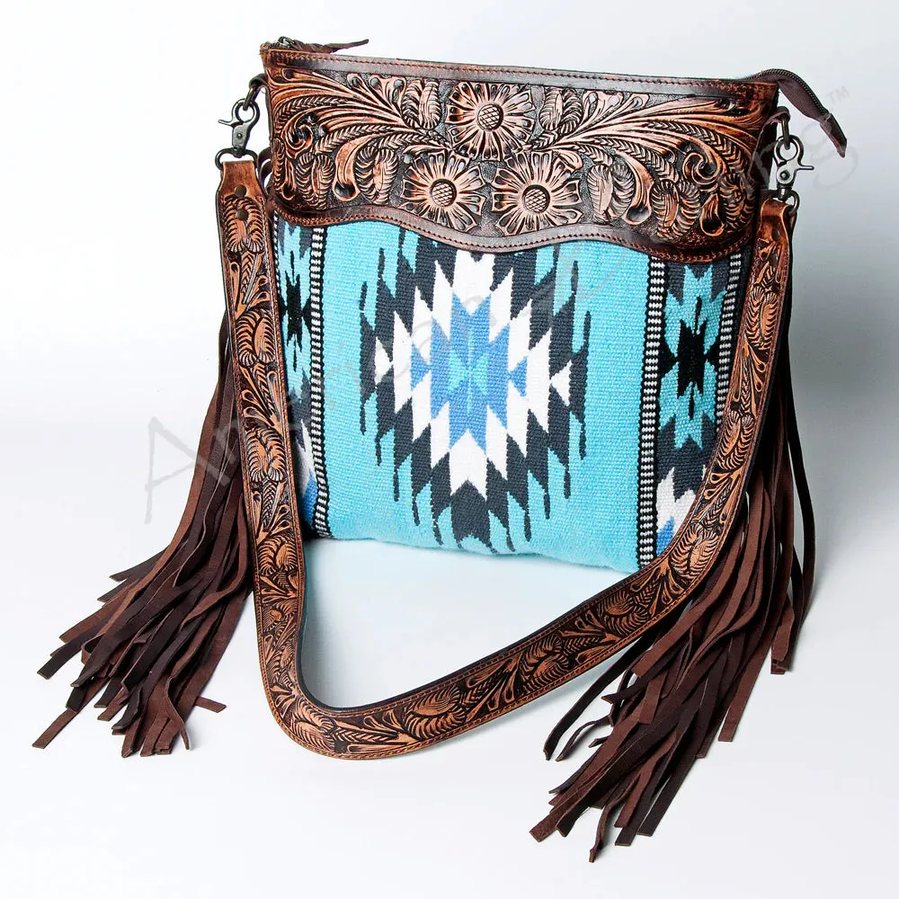 American Darling Turquoise Fringe Blanket Purse