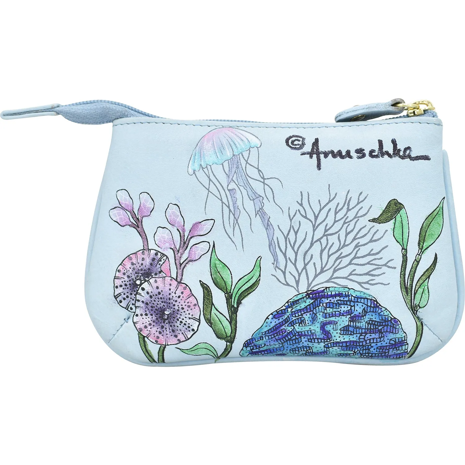 Anuschka Medium Coin Purse Underwater Beauty Leather