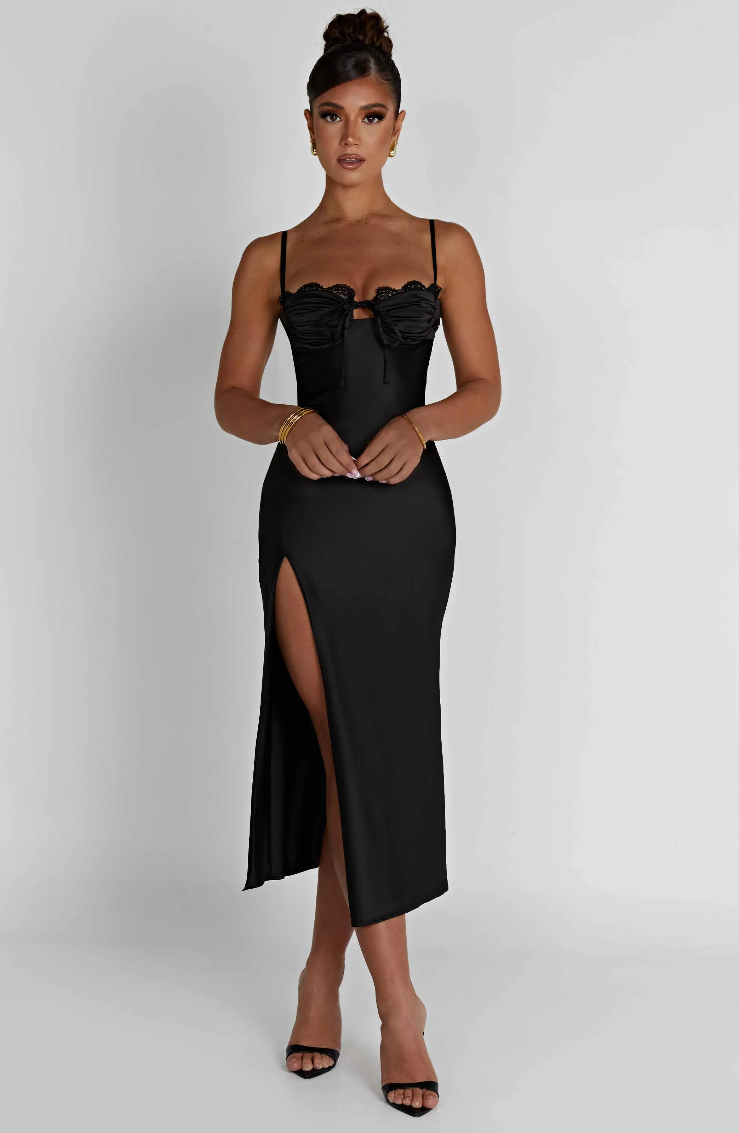 Ardelle Midi Graceful Dress - Black