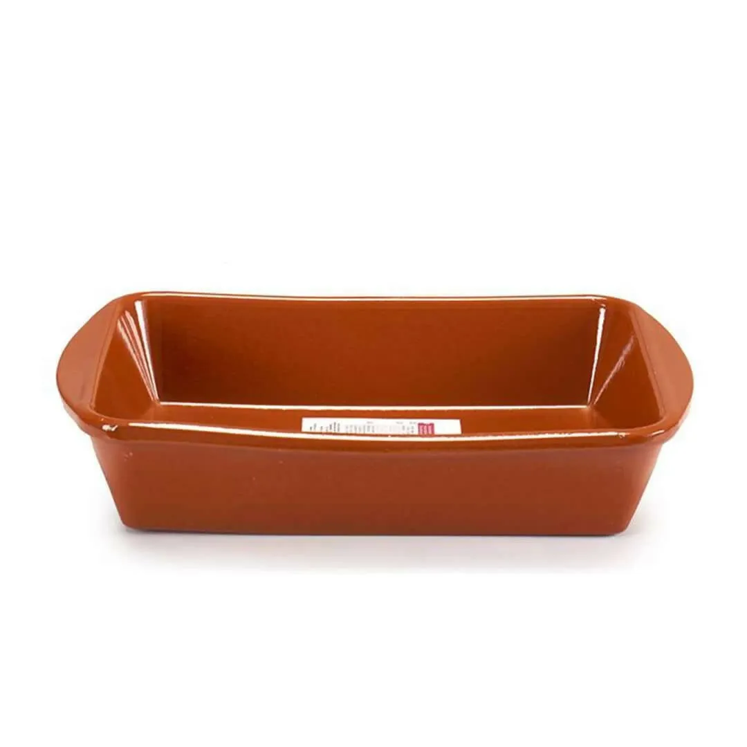 Arte Regal Brown Clay Deep Rectangular Plate 26 cm