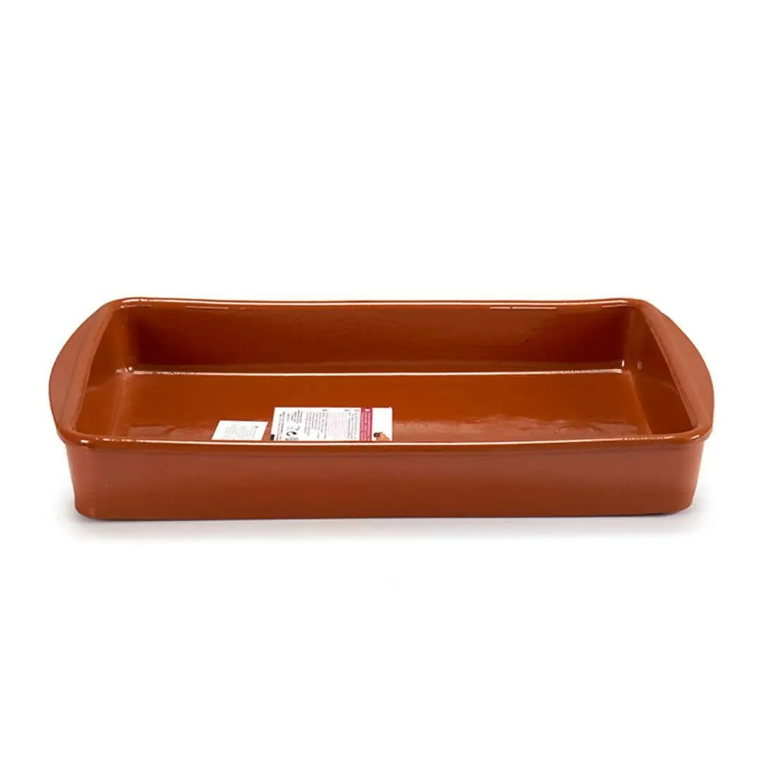 Arte Regal Brown Clay Deep Rectangular Plate 26 cm