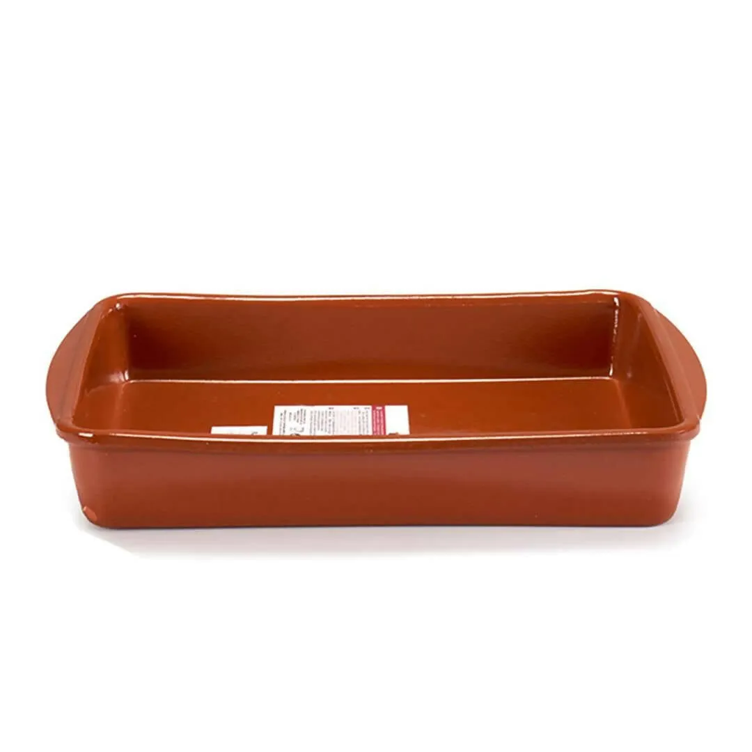 Arte Regal Brown Clay Deep Rectangular Plate 26 cm