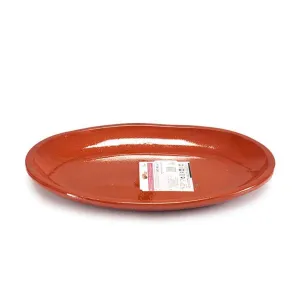 Arte Regal Brown Clay Flat Oval Plate 35 cm / 14"