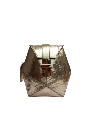 ATOMIC MINI BOX BAG IN GOLD METALLIC SNAKESKIN