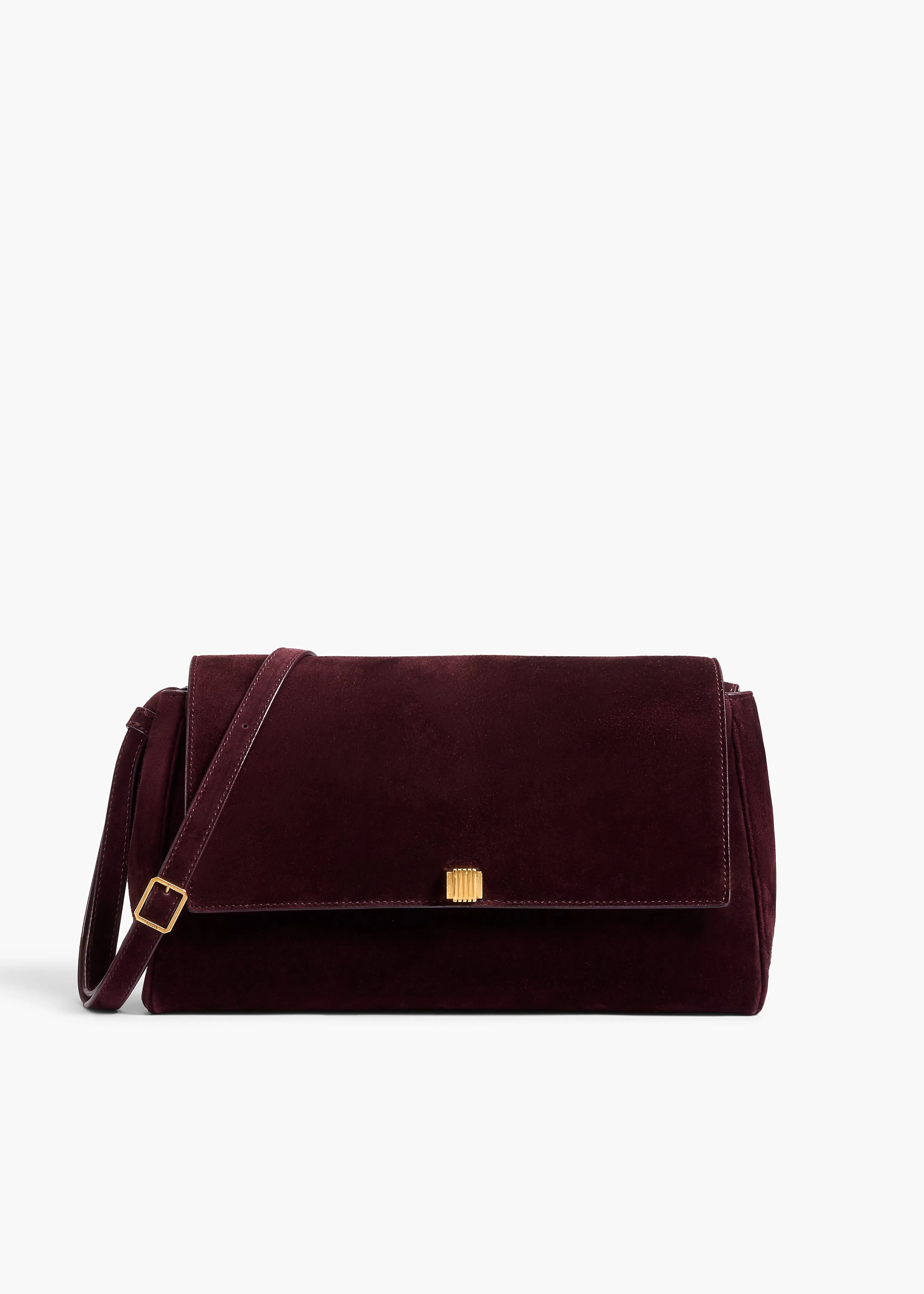 Audrey Crossbody Bag in Eggplant Suede