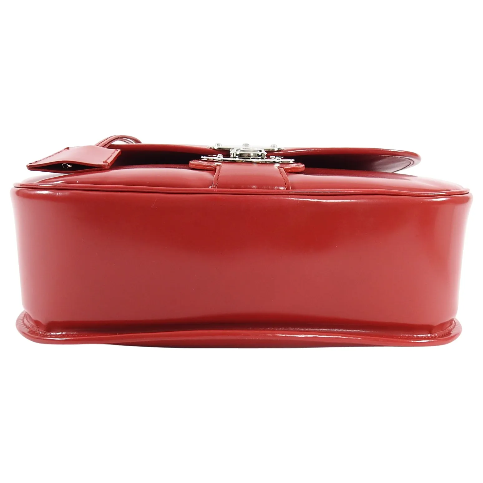 Balenciaga Red Glossy Leather Push Lock Hand Bag