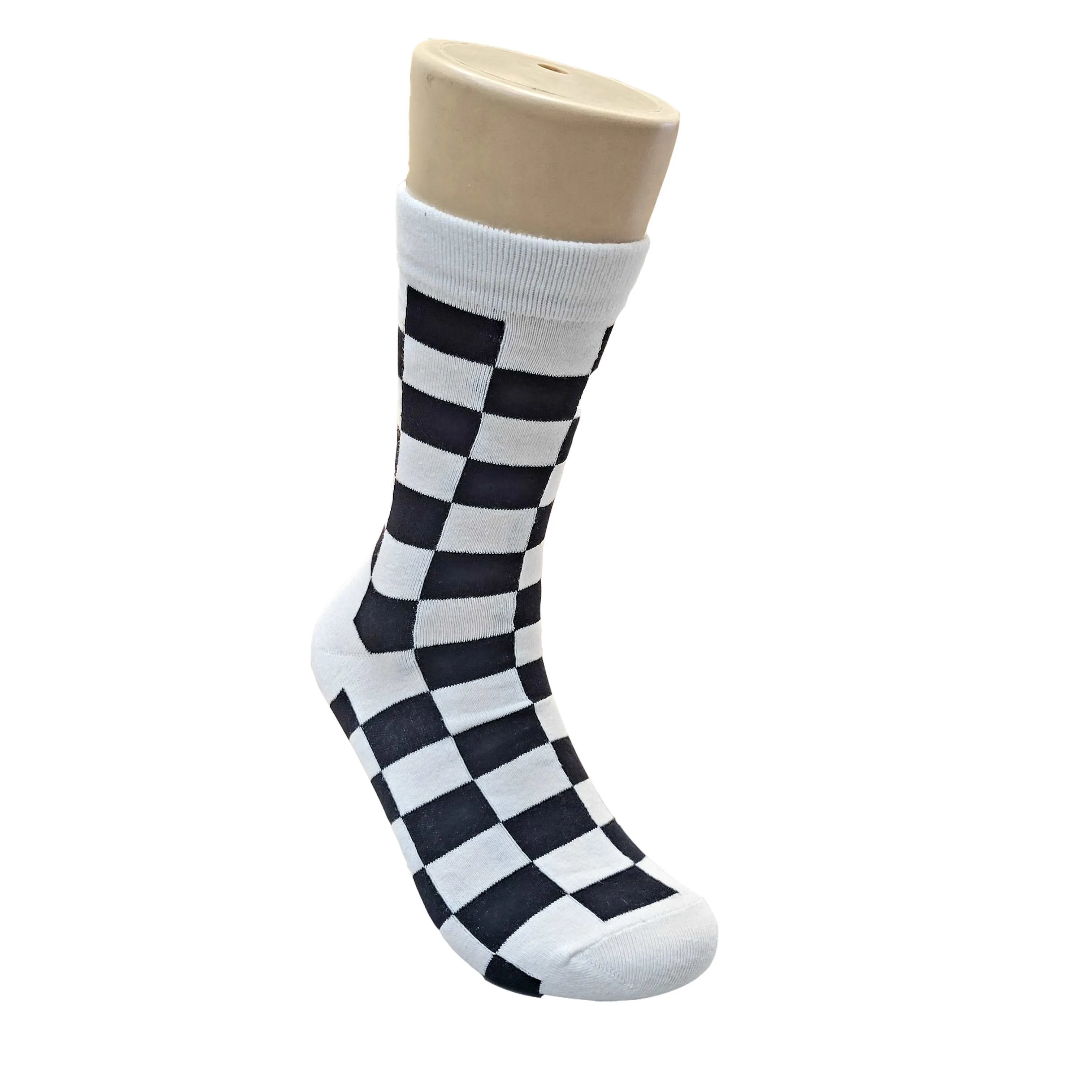 Black and White Checkered Socks from the Sock Panda (Adult Large - Men's Shoe Sizes 8-12)