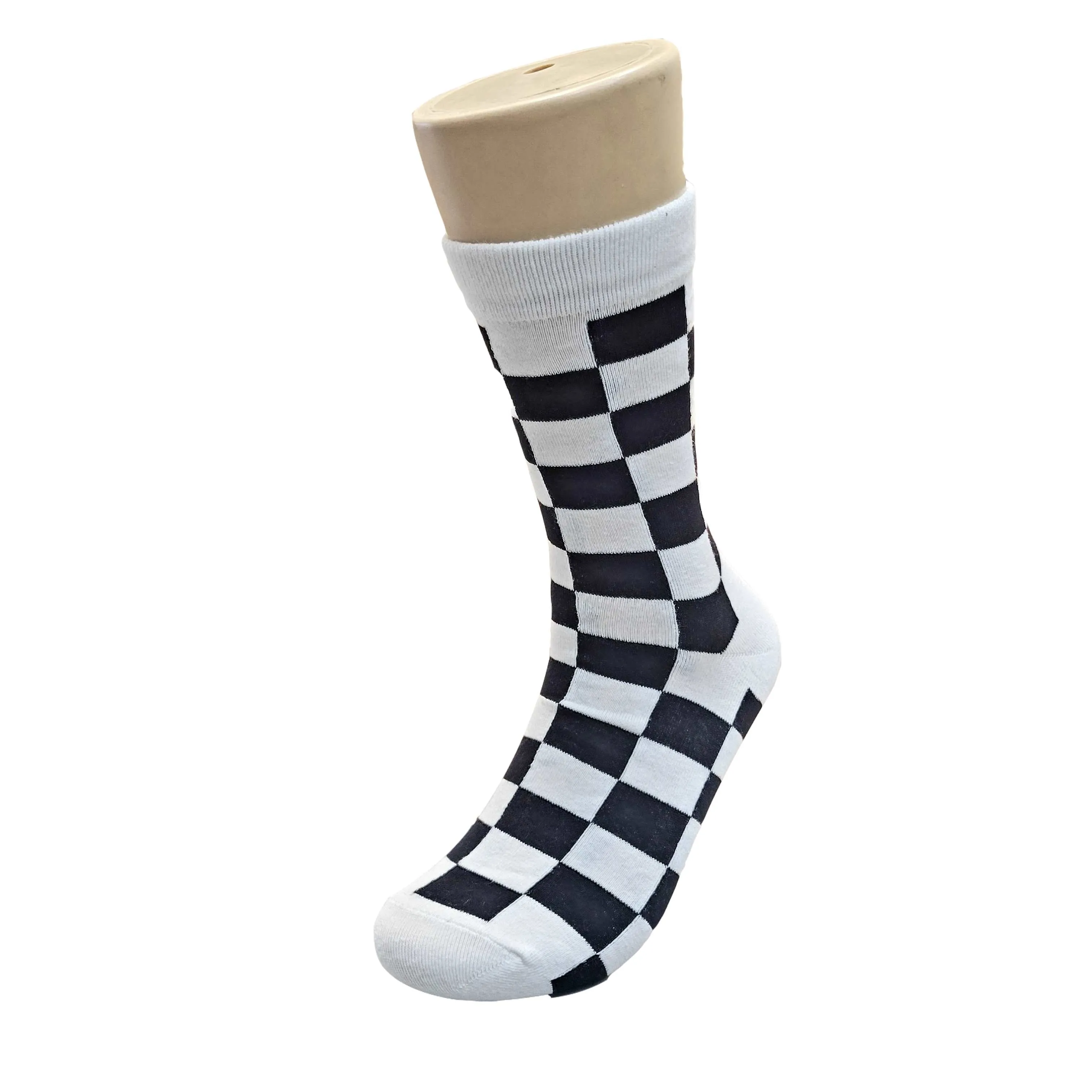 Black and White Checkered Socks from the Sock Panda (Adult Large - Men's Shoe Sizes 8-12)