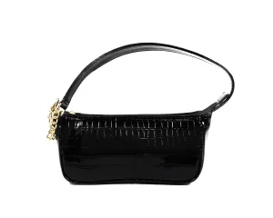 Black Croco Shoulder Bag