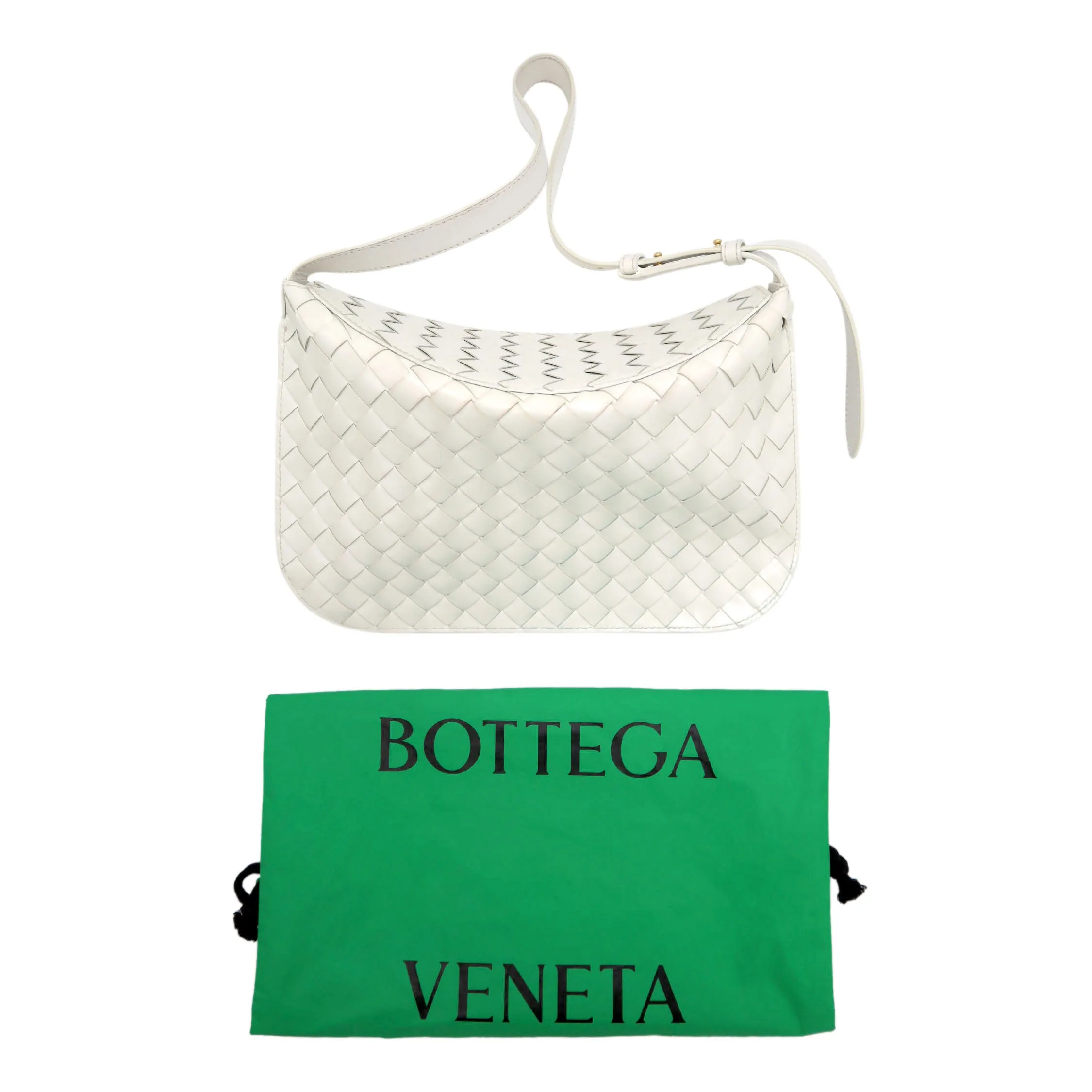 Bottega Veneta Intrecciato Leather Flap Shoulder Bag