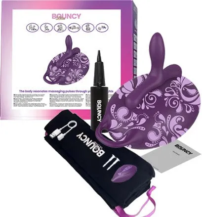 Bouncy Bliss Sit-On Vibrator with Remote - Purple