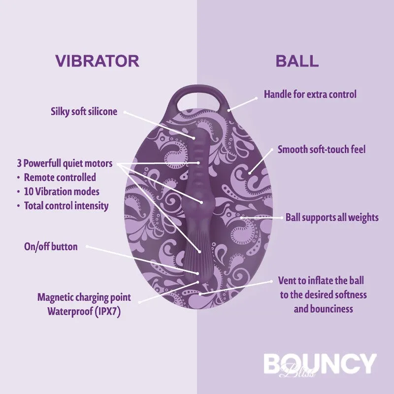 Bouncy Bliss Sit-On Vibrator with Remote - Purple