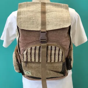 Brown Hemp and Cotton Backpack