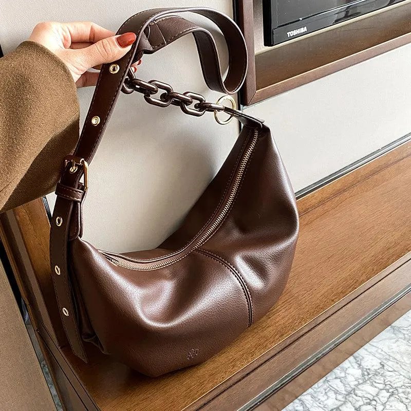 Brown Leather Hobo Bag