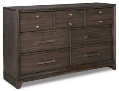 Brueban Queen Panel Bed with 2 Storage Drawers with Dresser