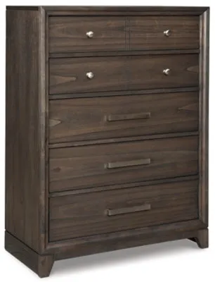 Brueban Queen Panel Bed with 2 Storage Drawers with Mirrored Dresser, Chest and Nightstand