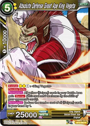 BT3-092 Absolute Defense Great Ape King Vegeta