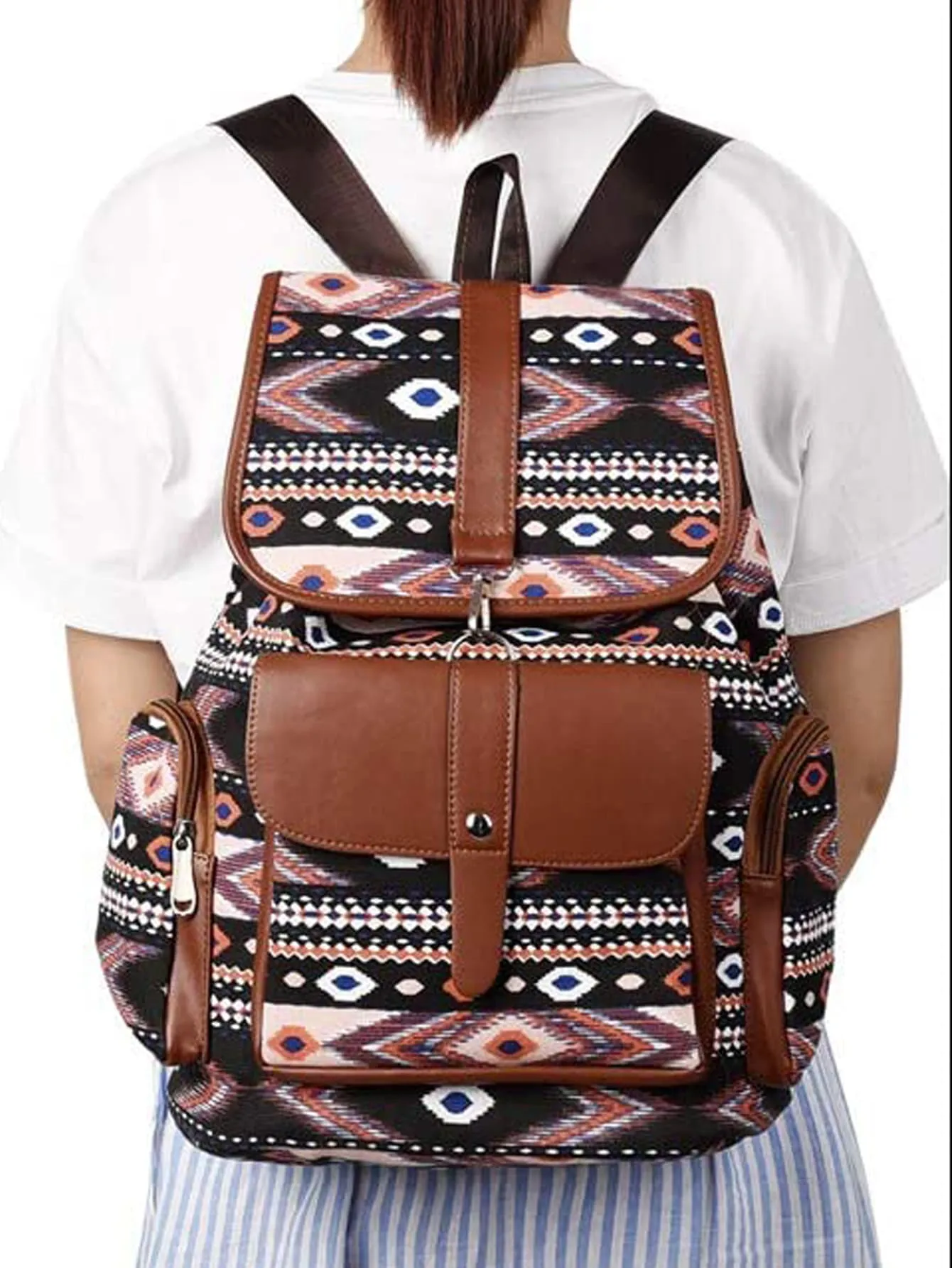 Buckle Decor Flap Backpack