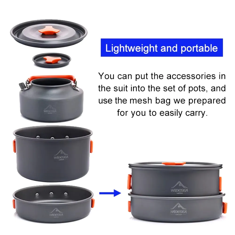 Camping Tableware Outdoor Cookware Set Pots Tourist Dishes Bowler Kitchen Equipment Gear Utensils Hiking Picnic Travel