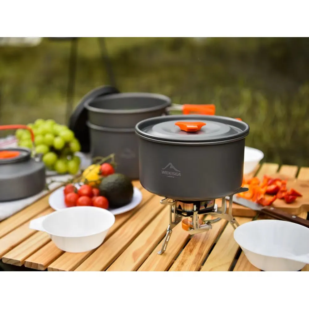 Camping Tableware Outdoor Cookware Set Pots Tourist Dishes Bowler Kitchen Equipment Gear Utensils Hiking Picnic Travel