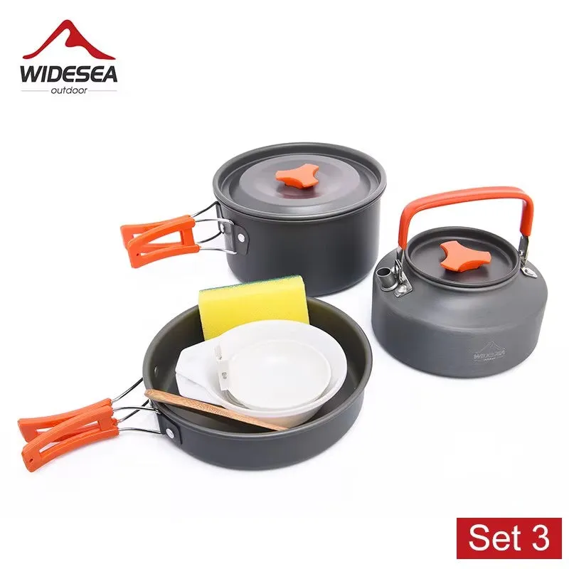 Camping Tableware Outdoor Cookware Set Pots Tourist Dishes Bowler Kitchen Equipment Gear Utensils Hiking Picnic Travel