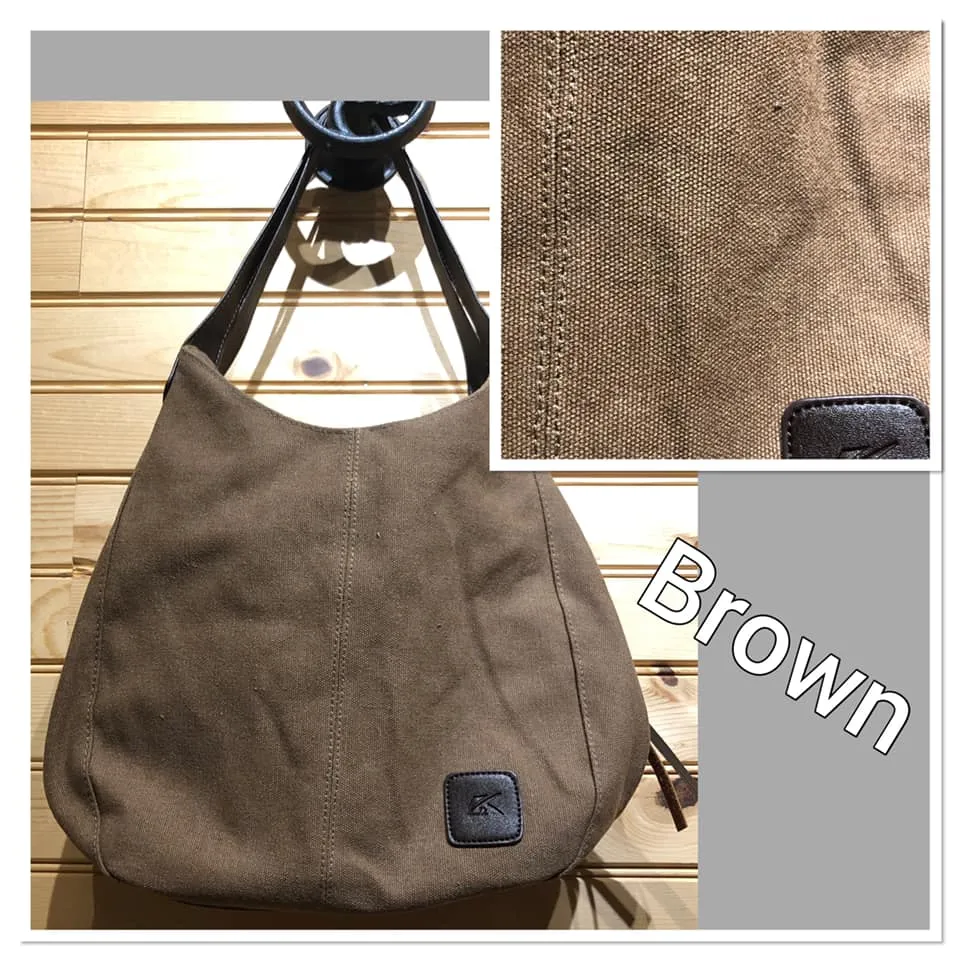 Canvas Hobo Purse - Brown