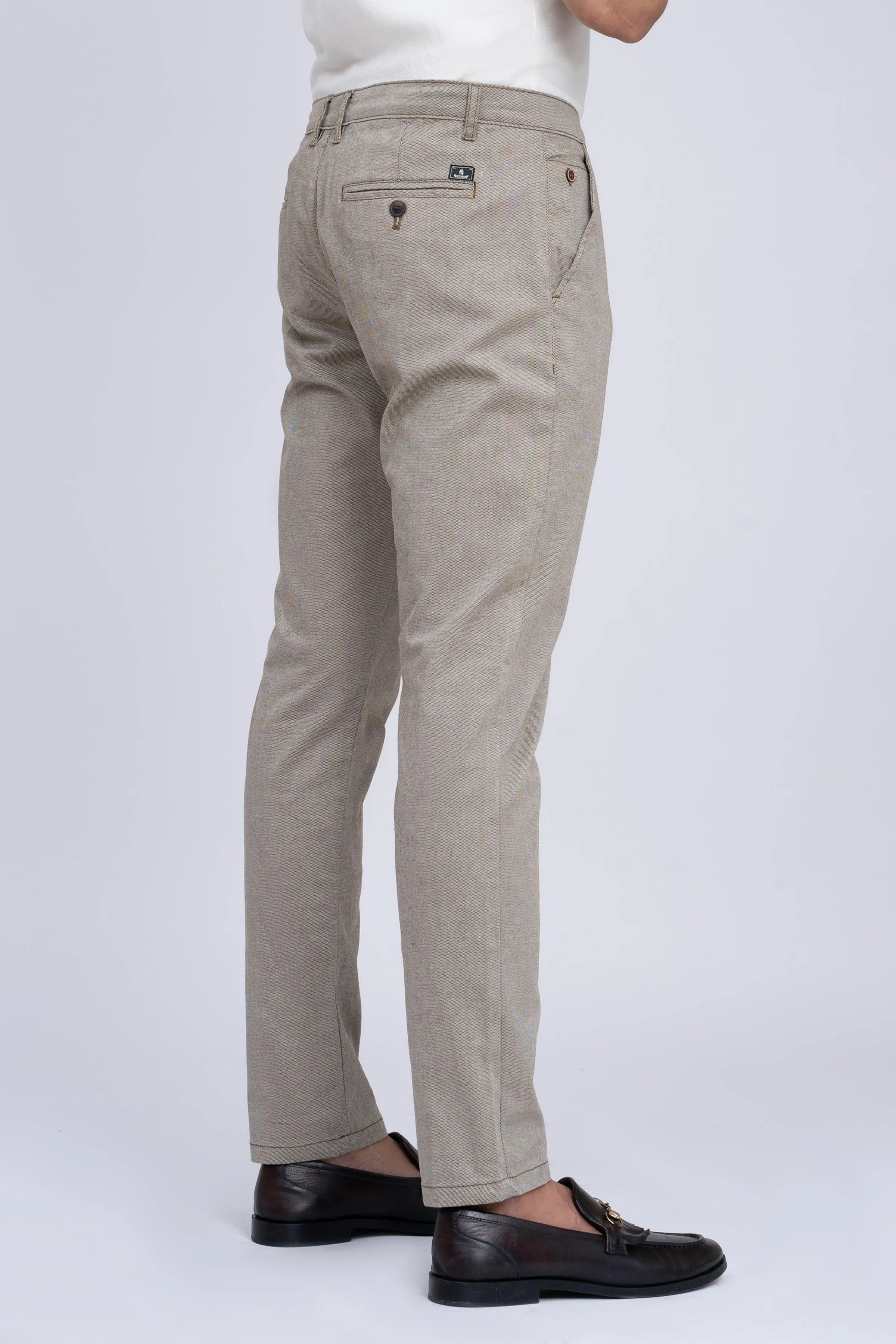 CASUAL PANT WITH DOUBLE BONE POCKET GREY KHAKI