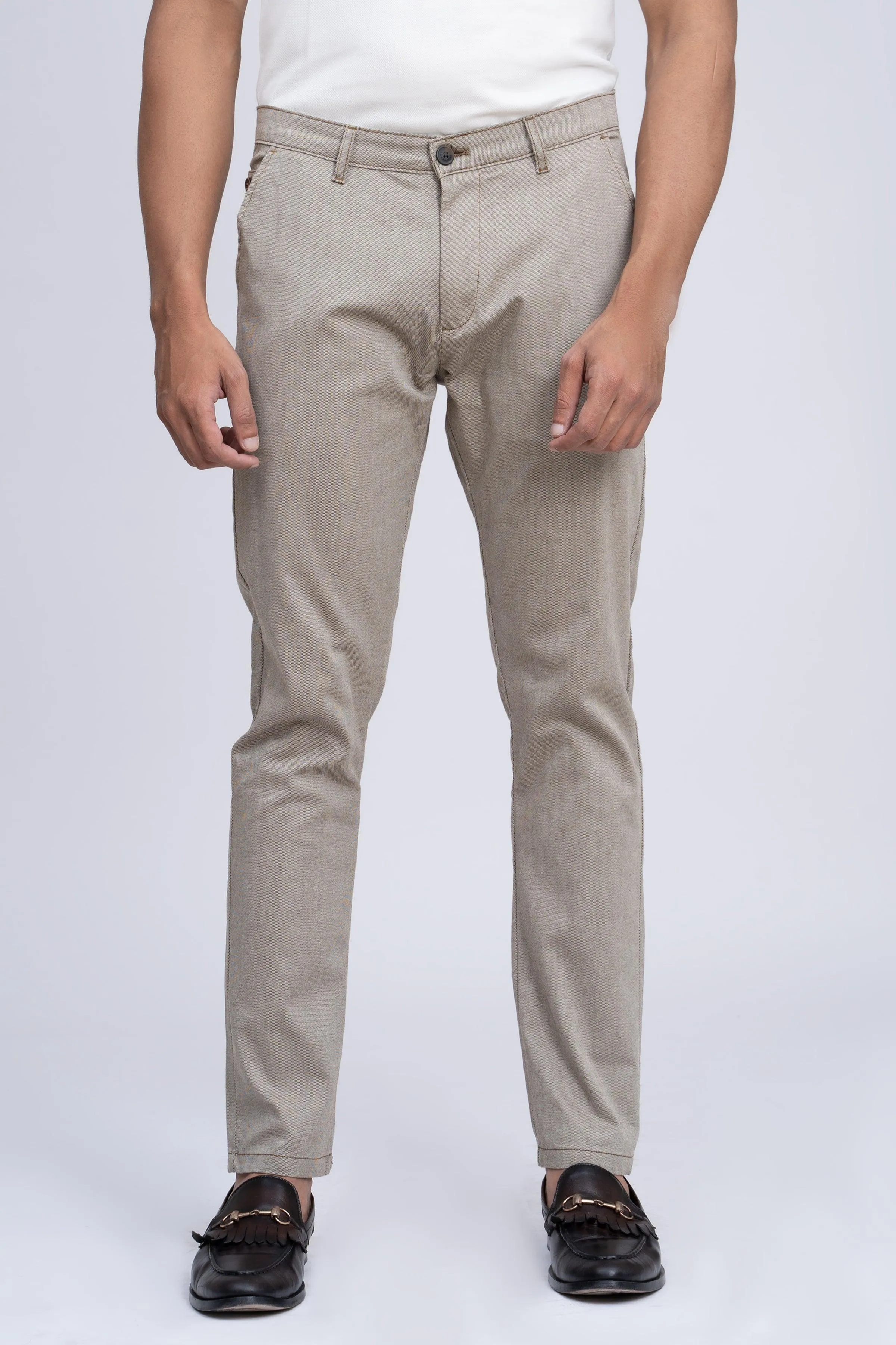 CASUAL PANT WITH DOUBLE BONE POCKET GREY KHAKI