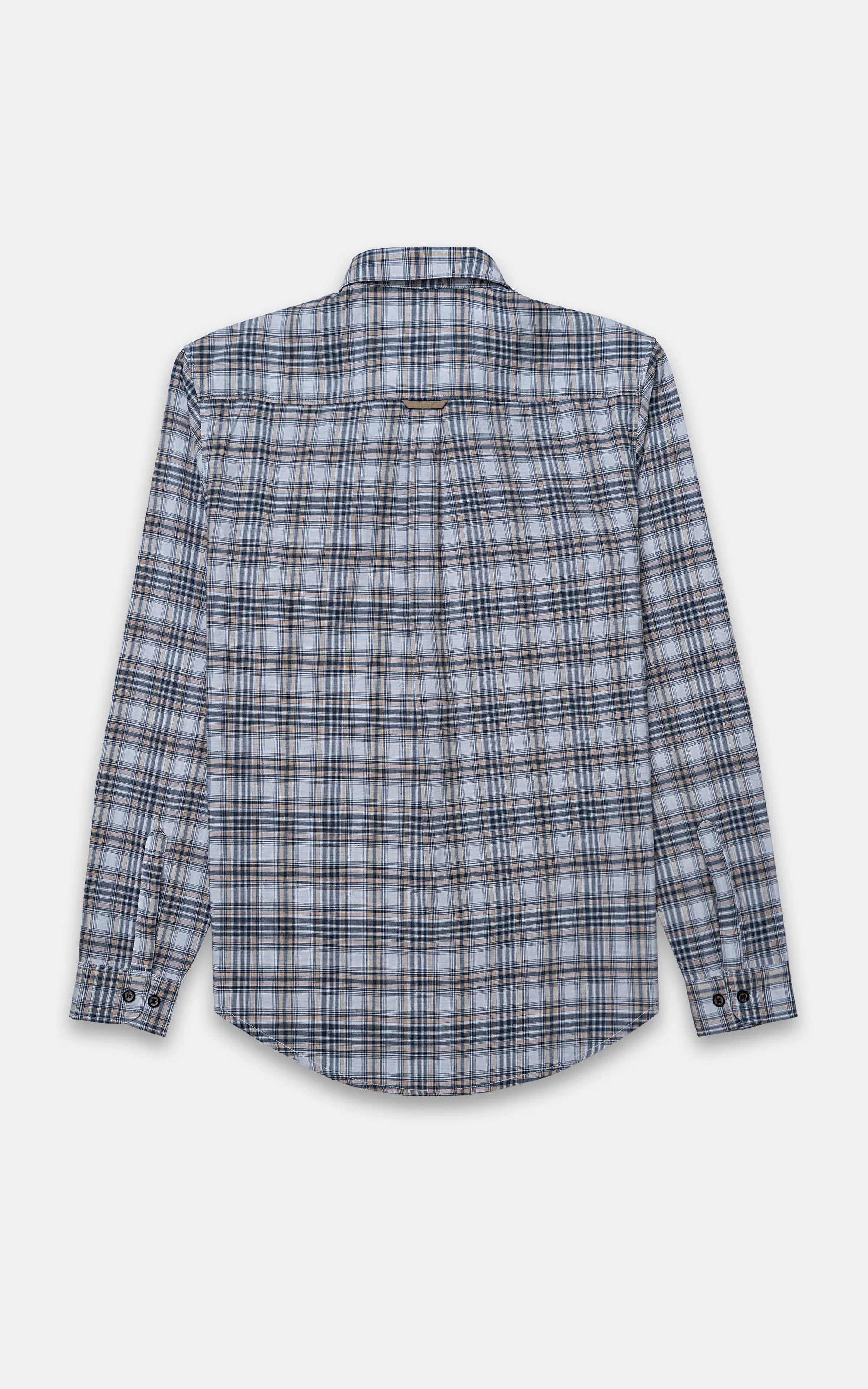 CASUAL SHIRT BEIGE GREY CHECK